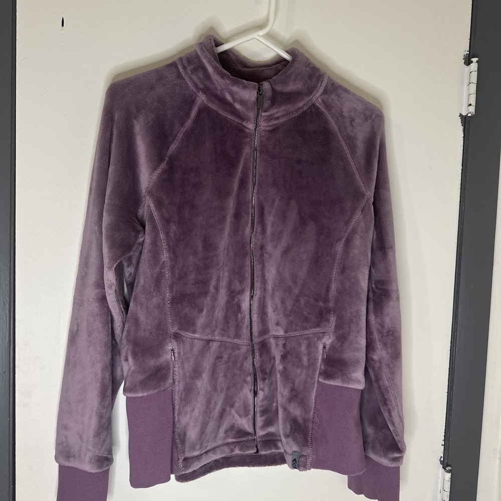 Free Country Plush Butter Pile Faux Fur Full Zip‎ Jacket Women's XL Faded Plum